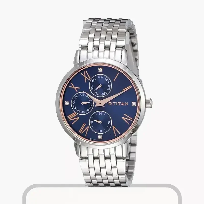 Titan Workwear Blue Dial Minerial Ladies Watch
